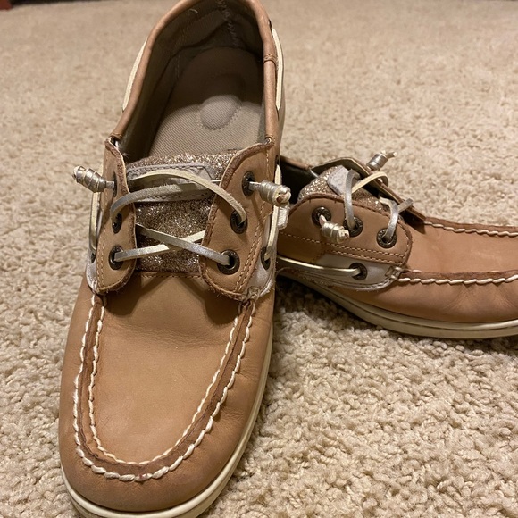 Womens Glitter Sperry Boat Shoes - Picture 5 of 7